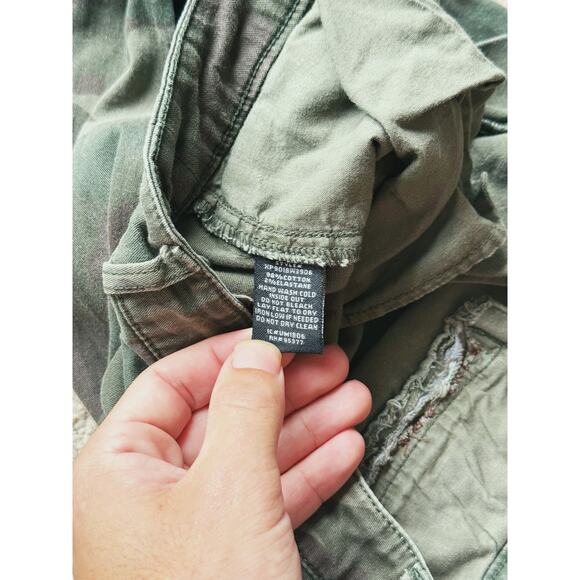 Sanctuary High Rise Camo Pants Size 27 Green Street Gorpcore Grunge Army Indie - Picture 5 of 9